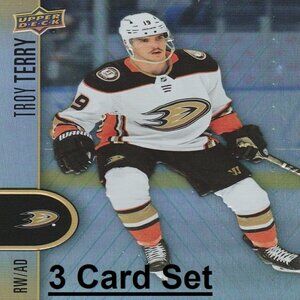 Troy Terry Anaheim Ducks NHL Hockey Card Collection - 3 Card Set
